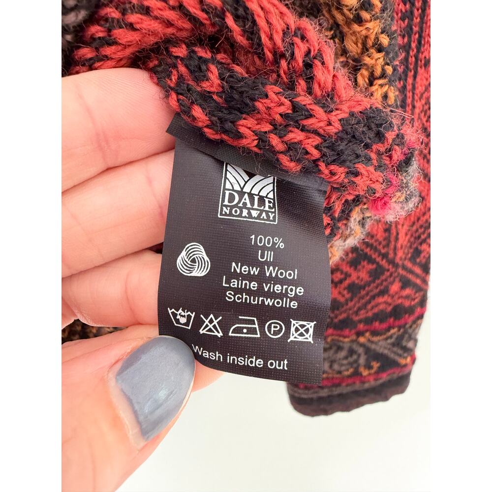 DALE OF NORWAY Women's New Wool Nordic Sweater Red Black Geometric - Picture 6 of 8